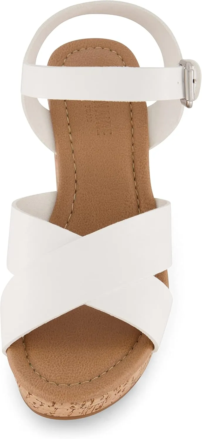 CUSHIONAIRE Women's Rosie Cork Wedge Sandal  Memory Foam