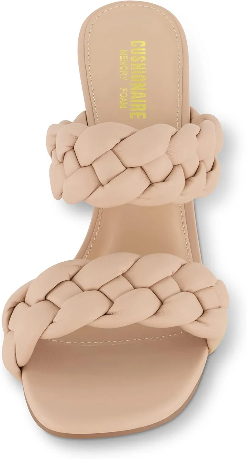 CUSHIONAIRE Women's Suzy braided dress sandal  Memory Foam, Wide Widths Available