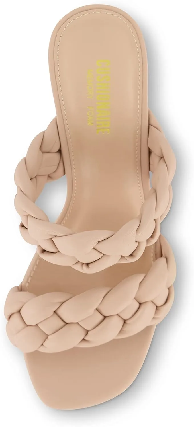 CUSHIONAIRE Women's Suzy braided dress sandal  Memory Foam, Wide Widths Available