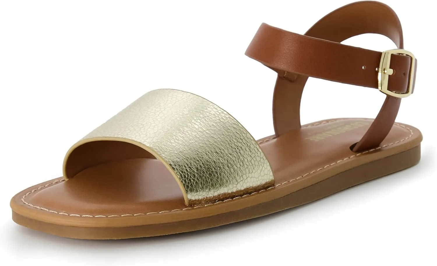 CUSHIONAIRE Women's Swoon one band ankle strap sandal with Memory Foam, Wide Widths Available