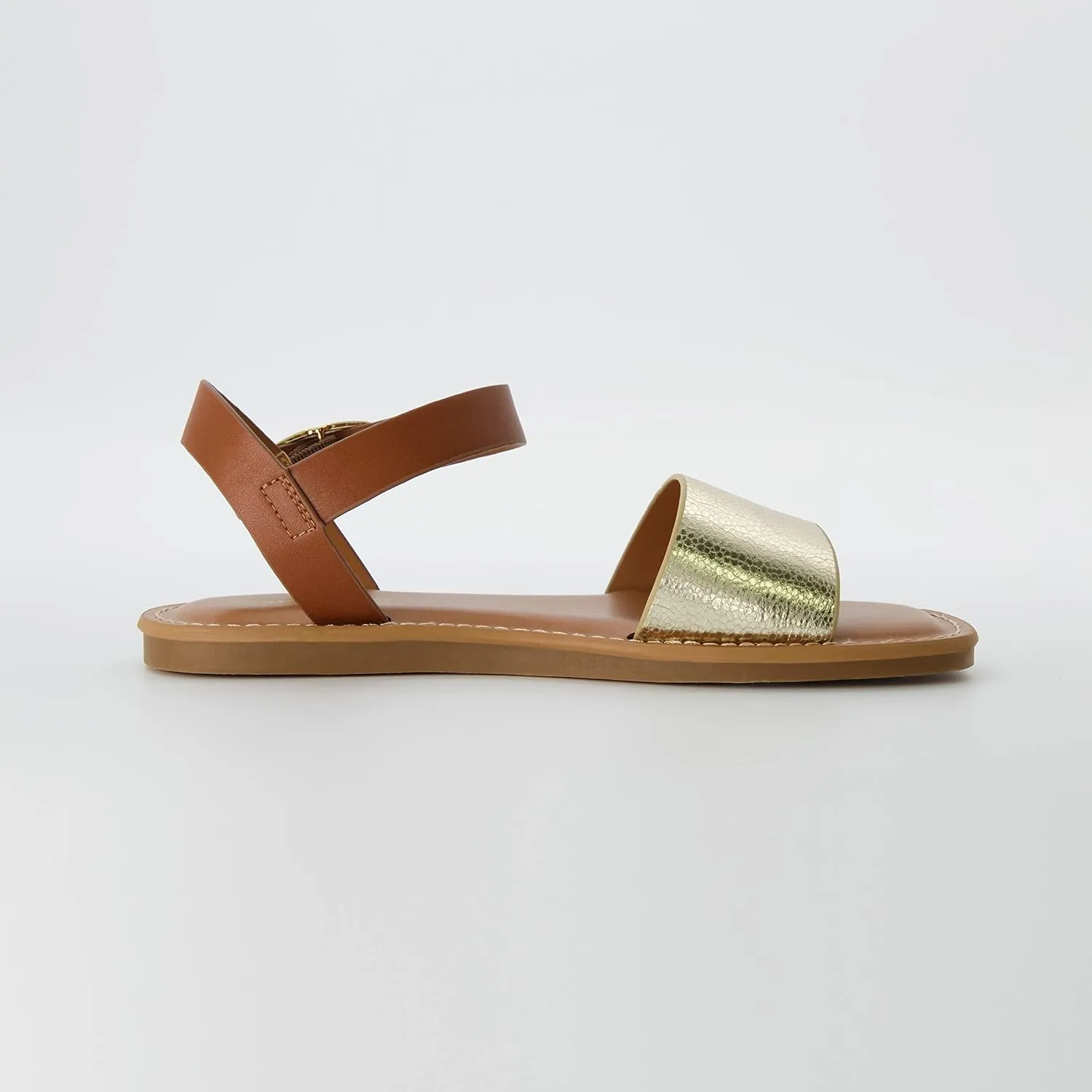 CUSHIONAIRE Women's Swoon one band ankle strap sandal with Memory Foam, Wide Widths Available