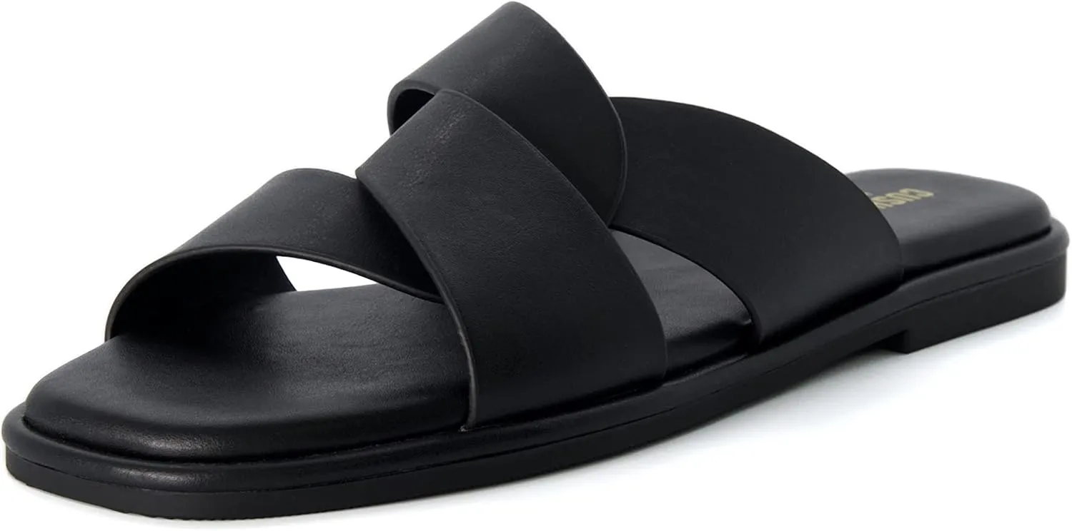 CUSHIONAIRE Women's Tribune slide sandal  Memory Foam, Wide Widths Available