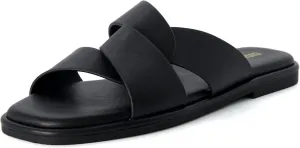CUSHIONAIRE Women's Tribune slide sandal  Memory Foam, Wide Widths Available