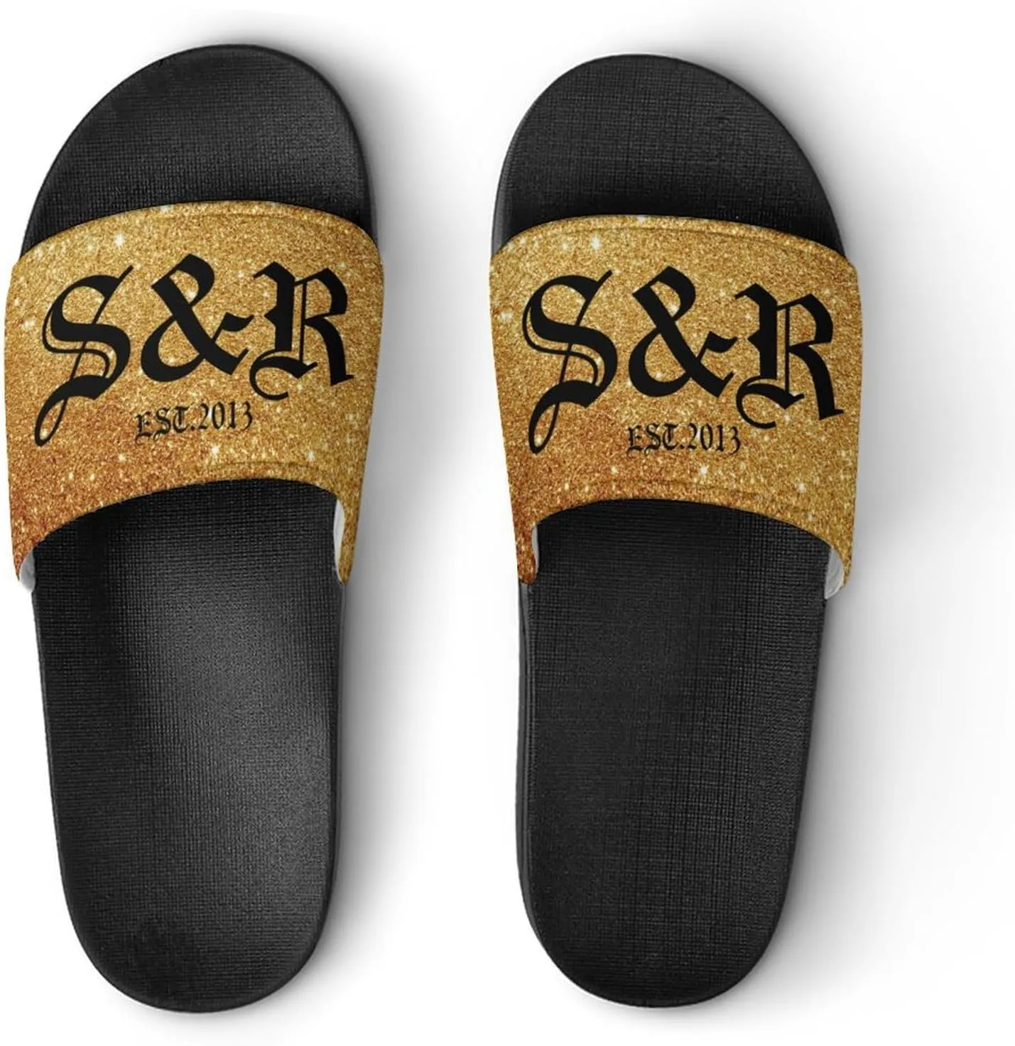 Custom Shower Slippers for Women Man, Non-Slip Open Toe Slippers for Bathroom Kitchen Beach Indoor Outdoor Use, Unique Footwear Gifts for Girlfriend BoyFriend Mother Father