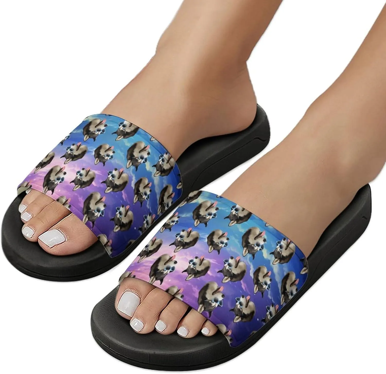 Custom Shower Slippers for Women Man, Non-Slip Open Toe Slippers for Bathroom Kitchen Beach Indoor Outdoor Use, Unique Footwear Gifts for Girlfriend BoyFriend Mother Father