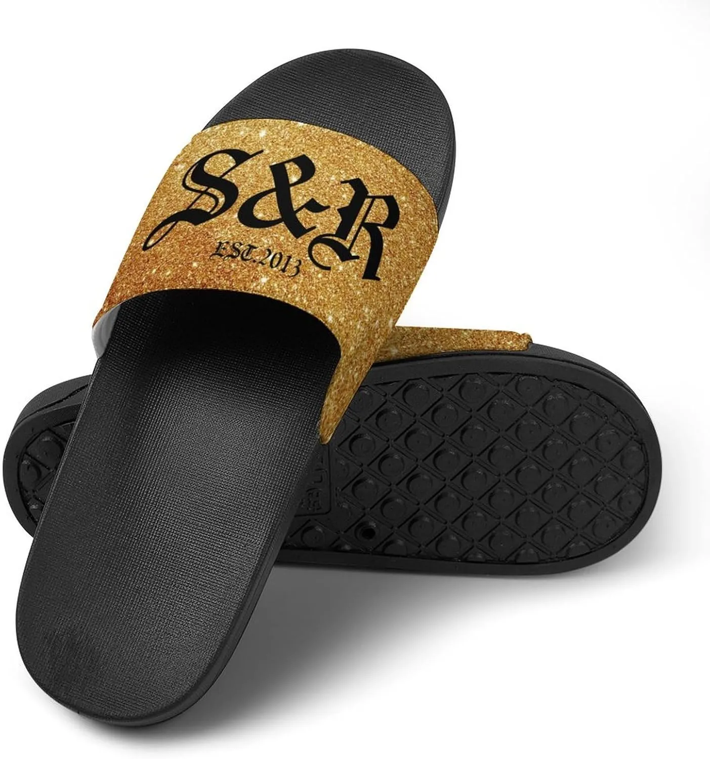 Custom Shower Slippers for Women Man, Non-Slip Open Toe Slippers for Bathroom Kitchen Beach Indoor Outdoor Use, Unique Footwear Gifts for Girlfriend BoyFriend Mother Father