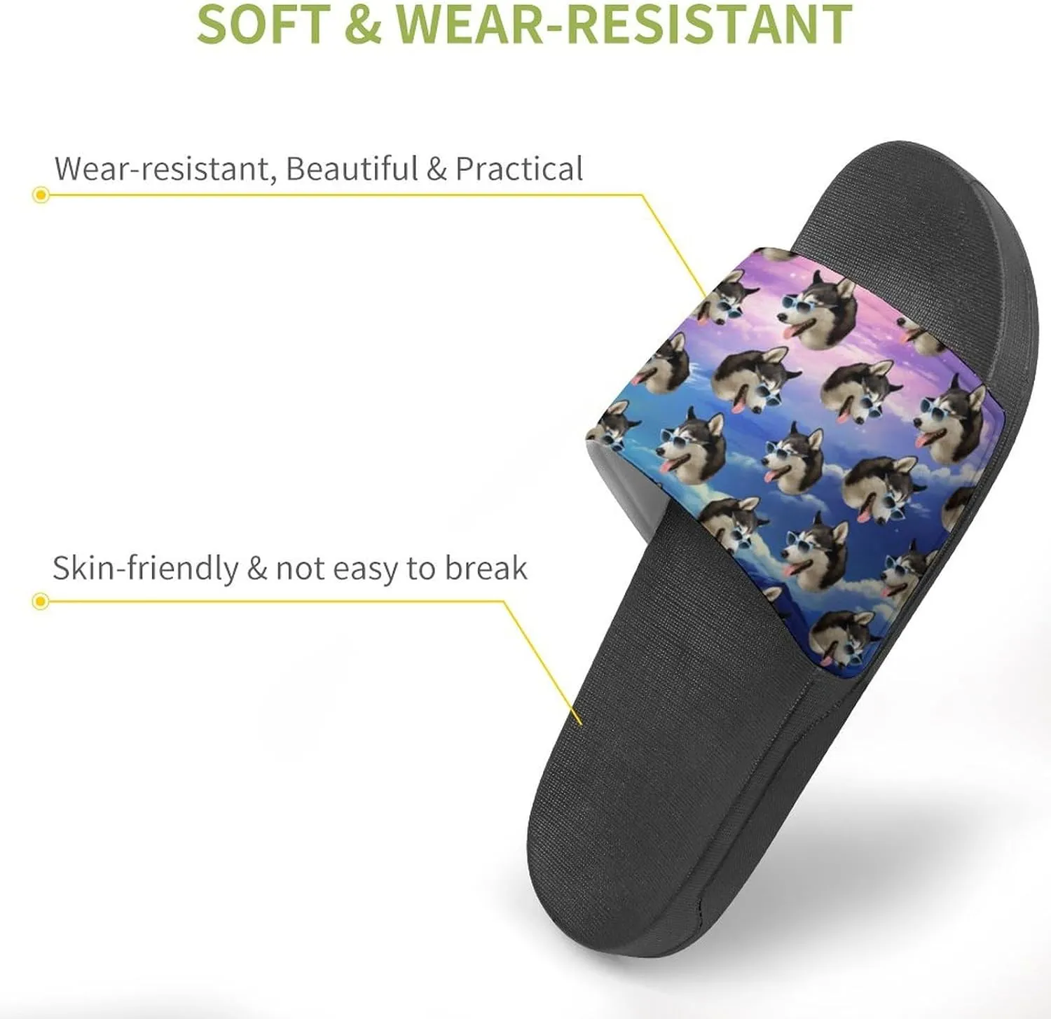 Custom Shower Slippers for Women Man, Non-Slip Open Toe Slippers for Bathroom Kitchen Beach Indoor Outdoor Use, Unique Footwear Gifts for Girlfriend BoyFriend Mother Father