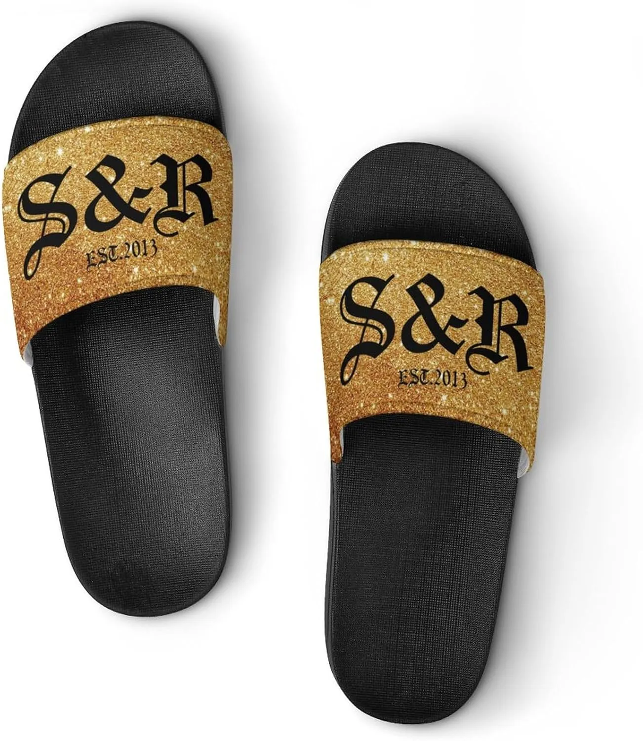 Custom Shower Slippers for Women Man, Non-Slip Open Toe Slippers for Bathroom Kitchen Beach Indoor Outdoor Use, Unique Footwear Gifts for Girlfriend BoyFriend Mother Father