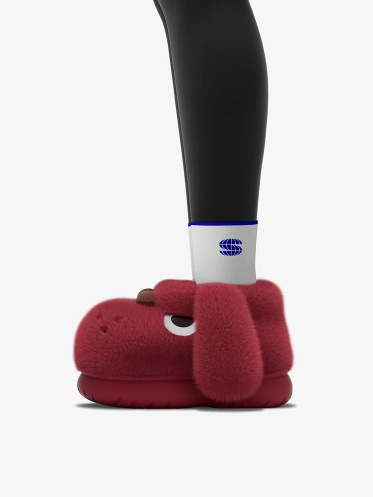 Cute 3D Dog Slippers for Women & Men - Fuzzy Cartoon Animal Slippers