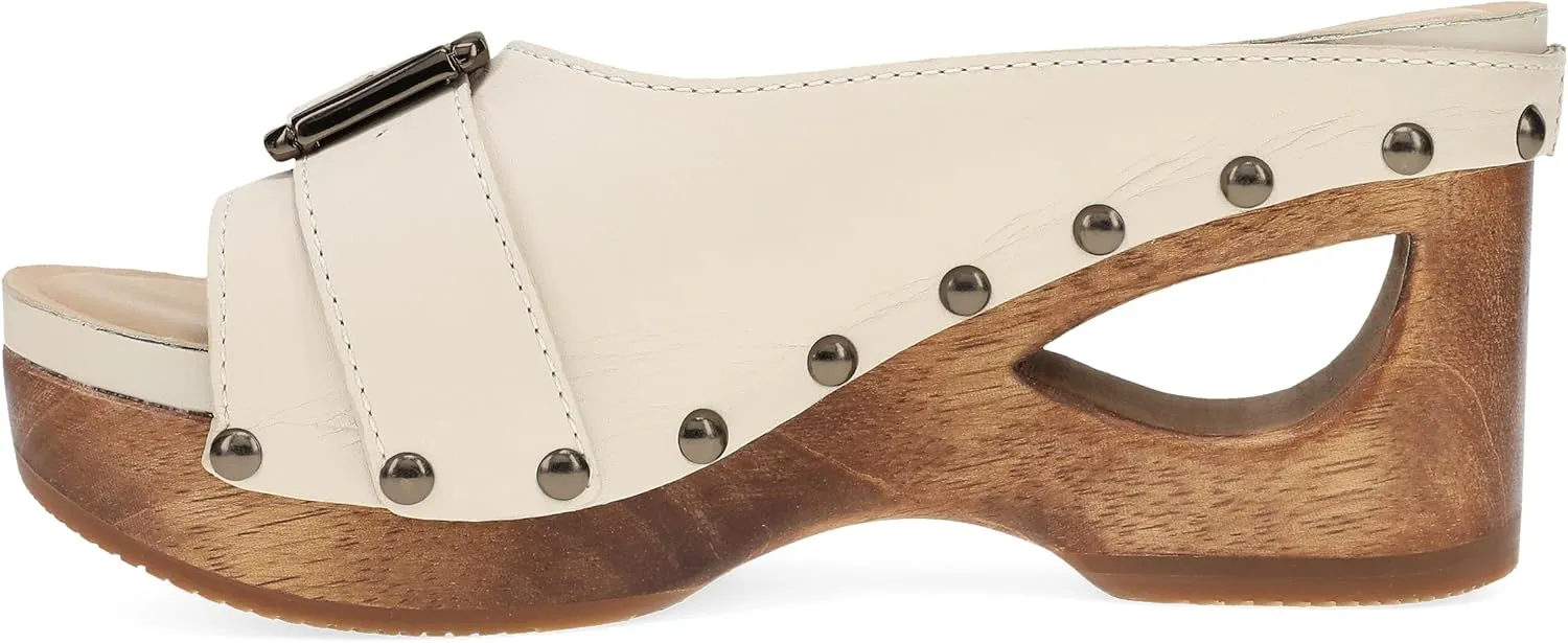 Dansko Adeline Heeled Slide Sandal for Women - Hand-Crafted Wooden Outsoles - Memory Foam Footbeds and Rubber Padded Outsoles for Comfort and Durability