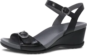 Dansko Arielle Wedge Sandal for Women – Cushioned, Contoured Footbed for All-Day Comfort and Support – Adjustable Hook & Loop Strap with Buckle Detail – Lightweight Rubber Outsole