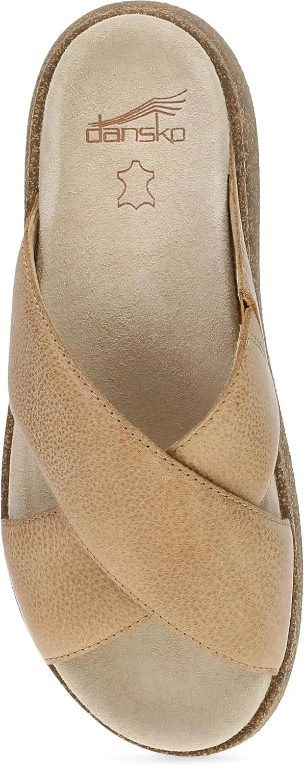 Dansko Bridget Platform Slide Sandal for Women - Memory Foam and Suede Wrapped Footbed for an Extra Plush Comfort and Support