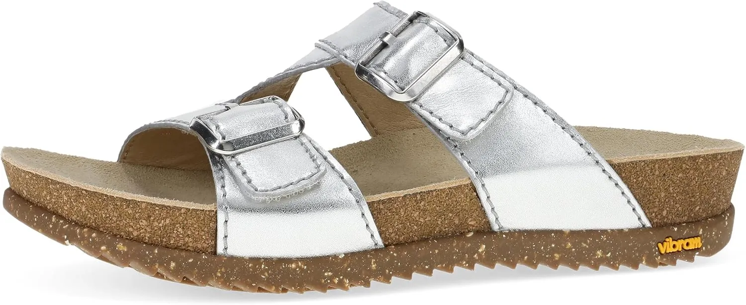 Dansko Dayna Double Buckle, Slip-On Sandal for Women - Cushioned Cork Midsole for Comfort and Shock Absorption - Vibram ECOSTEP EVO Rubber Outsole for Long-Lasting Wear