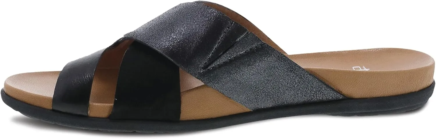 Dansko Joanna Slip-On Sandal for Women – Leather Linings and Uppers for All-Day Comfort – Dual Density EVA Footbed and Lightweight Rubber Outsole for Long-Lasting Wear