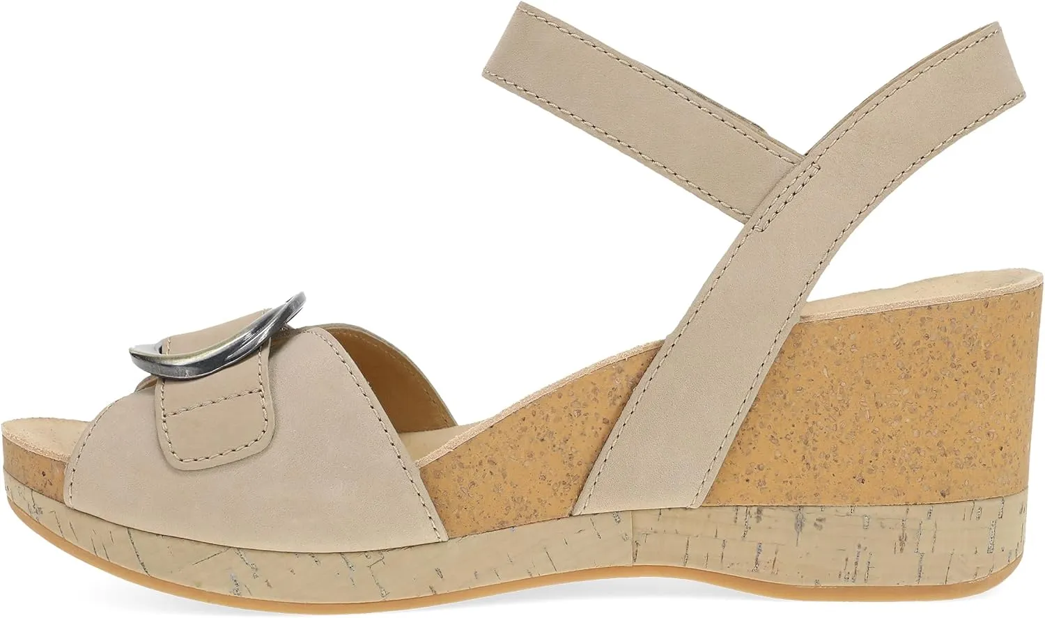Dansko Stella Multi-Strap Wedge Sandal for Women - Cork/EVA Wedge with Arch Support -Fully Adjustable Straps-Lightweight Rubber Outsole