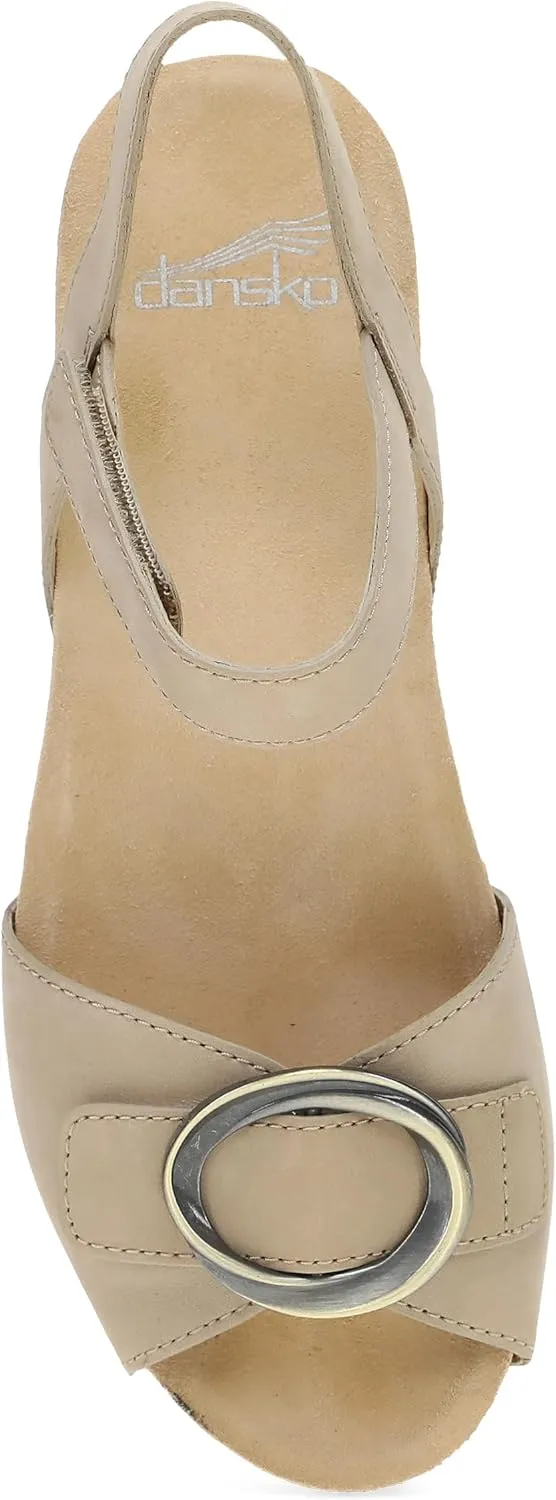 Dansko Stella Multi-Strap Wedge Sandal for Women - Cork/EVA Wedge with Arch Support -Fully Adjustable Straps-Lightweight Rubber Outsole