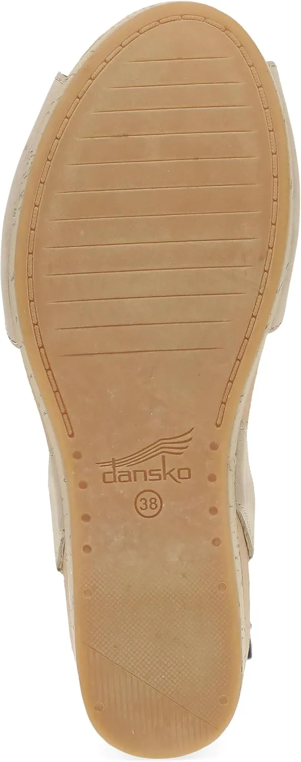 Dansko Stella Multi-Strap Wedge Sandal for Women - Cork/EVA Wedge with Arch Support -Fully Adjustable Straps-Lightweight Rubber Outsole