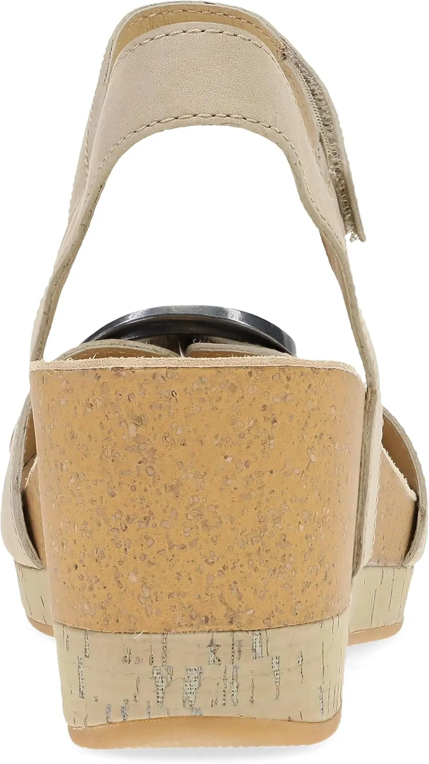Dansko Stella Multi-Strap Wedge Sandal for Women - Cork/EVA Wedge with Arch Support -Fully Adjustable Straps-Lightweight Rubber Outsole