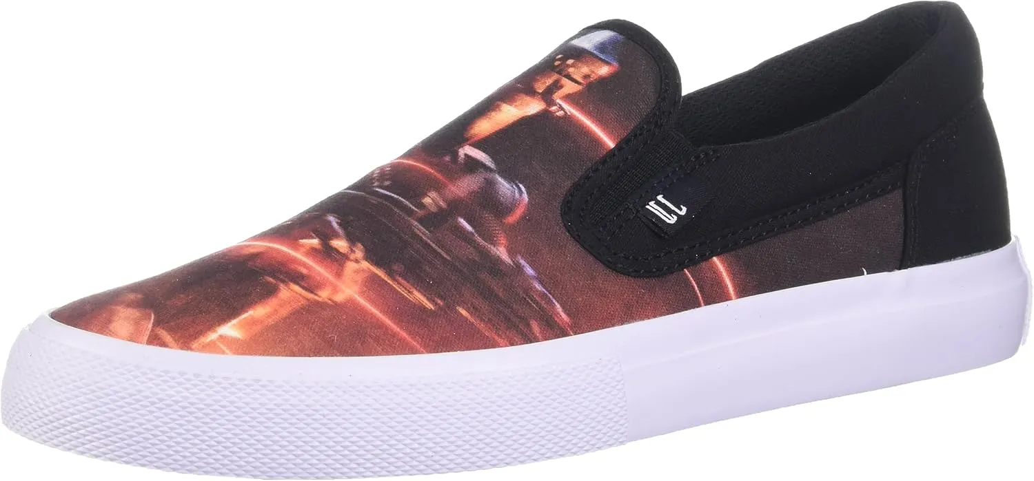 DC Unisex X Star Wars The Mandalorian Sneaker Collection Skate Shoe, Black/Red (Manual Slip), 12 US Men