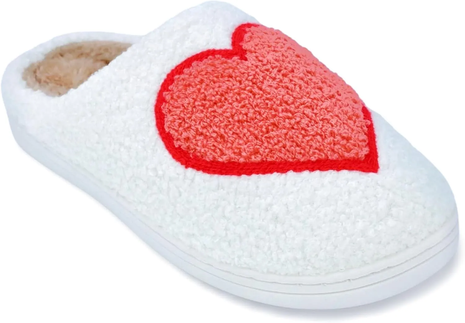 DCLTD Valentine's Heart Slippers - Plush Memory Foam House Shoes with Non-Slip Sole, Unisex Warm Gifts for Women/Men