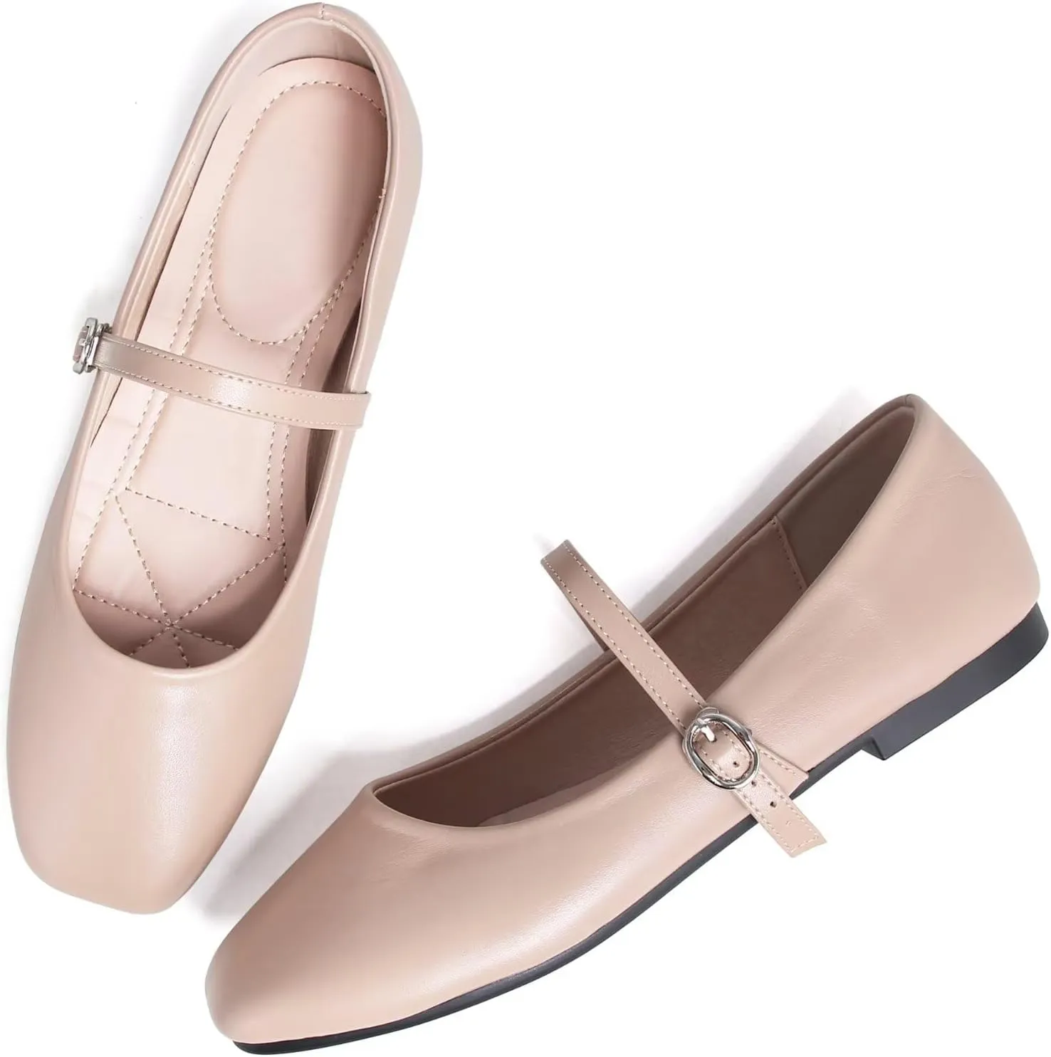 Dear Time Women's Flat Mary Jane Shoes Ankle Strap Round Toe Chinese Style Ballet Flats Casual Walking Shoes
