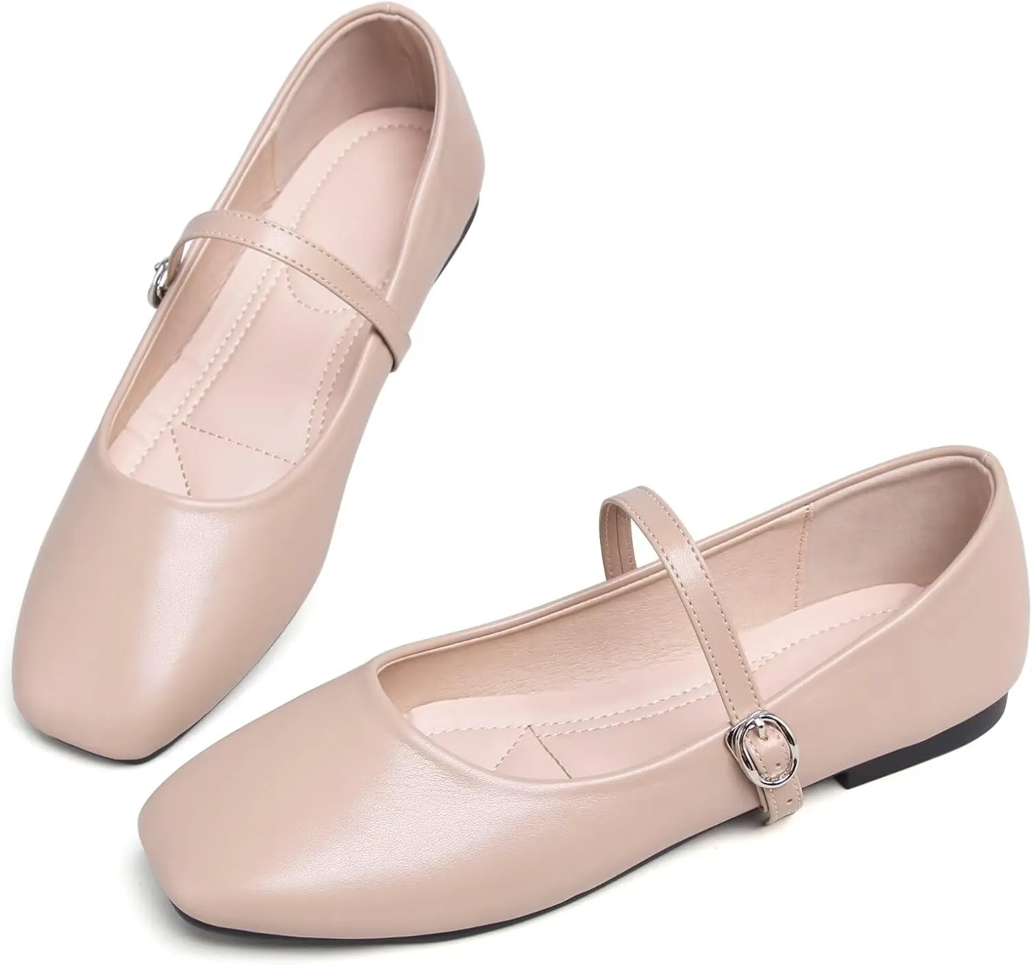 Dear Time Women's Flat Mary Jane Shoes Ankle Strap Round Toe Chinese Style Ballet Flats Casual Walking Shoes