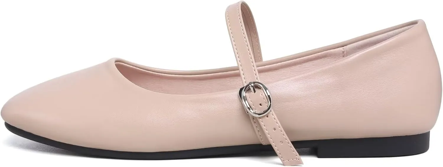 Dear Time Women's Flat Mary Jane Shoes Ankle Strap Round Toe Chinese Style Ballet Flats Casual Walking Shoes