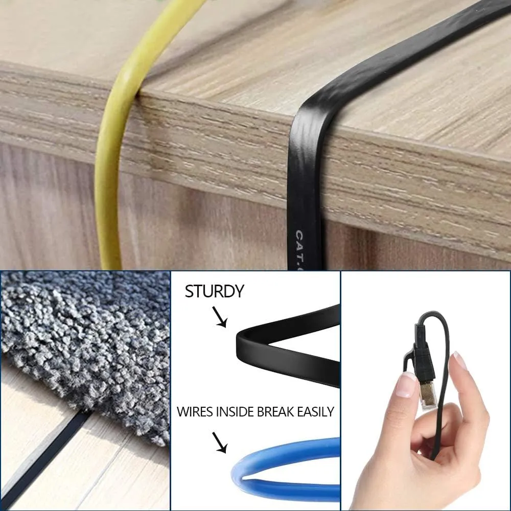DEEGO Cat 8 Ethernet Cable 75 ft, High Speed 40Gbps 2000MHz Flat Gigabit Internet Cable Shielded with Gold Plated RJ45 Connector, U/FTP 30AWG Long LAN Cable Fit PS4, PS5, Router, Modem, Gaming - Black