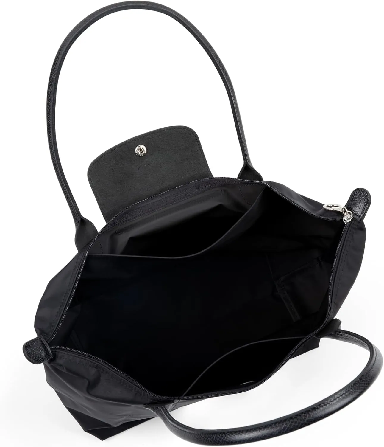Designer-like Tote | Genuine Leather Trimming | Foldable | Nylon | Lightweight | Zipper Closure | Flat Inside Pockets