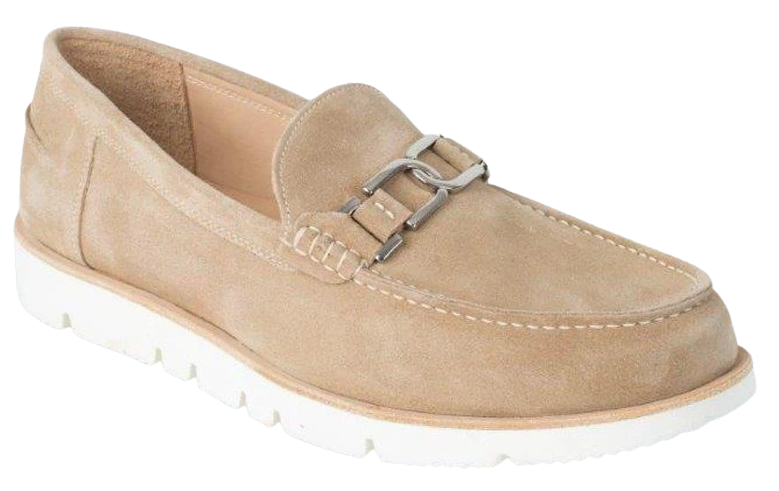 DI CHENZO Men's 5021 Beige Velour Leather Loafer