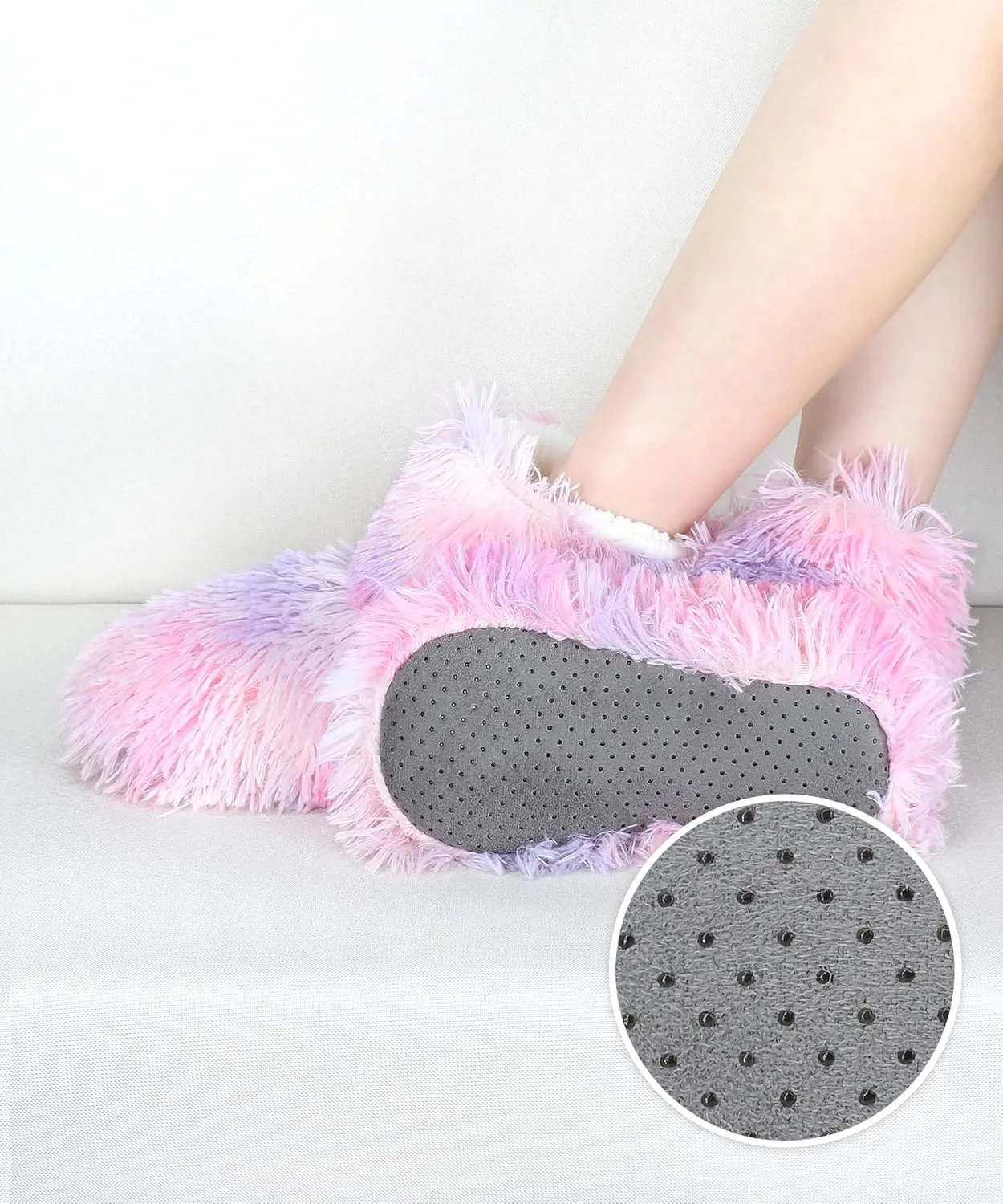 DICUIRD Womens Cozy&Warm Slipper Socks with Grippers-House Socks