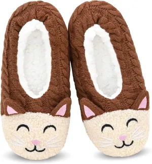 DICUIRD Womens Cute Animal Soft Sole Slipper Socks with Grippers-Fuzzy House Slippers