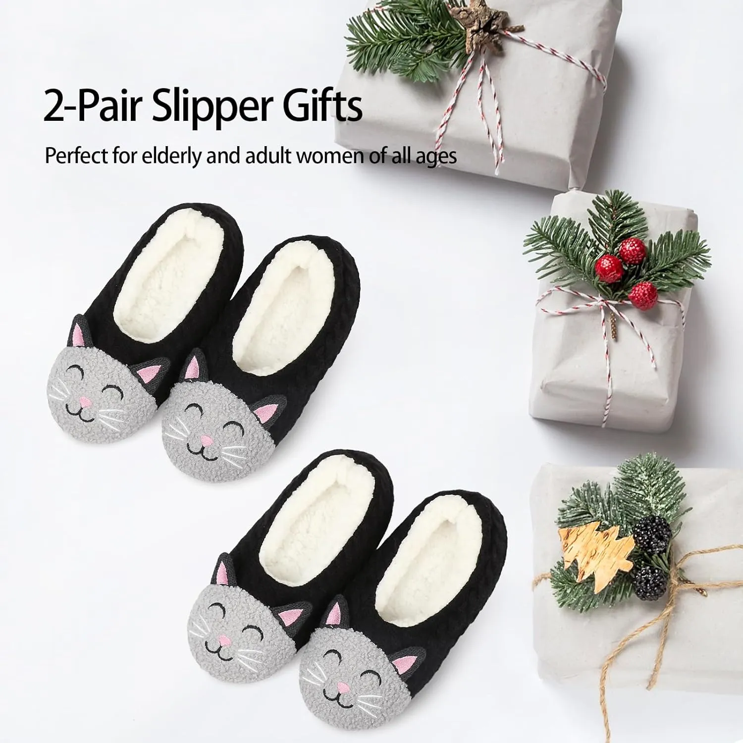 DICUIRD Womens Cute Animal Soft Sole Slipper Socks with Grippers-Fuzzy House Slippers