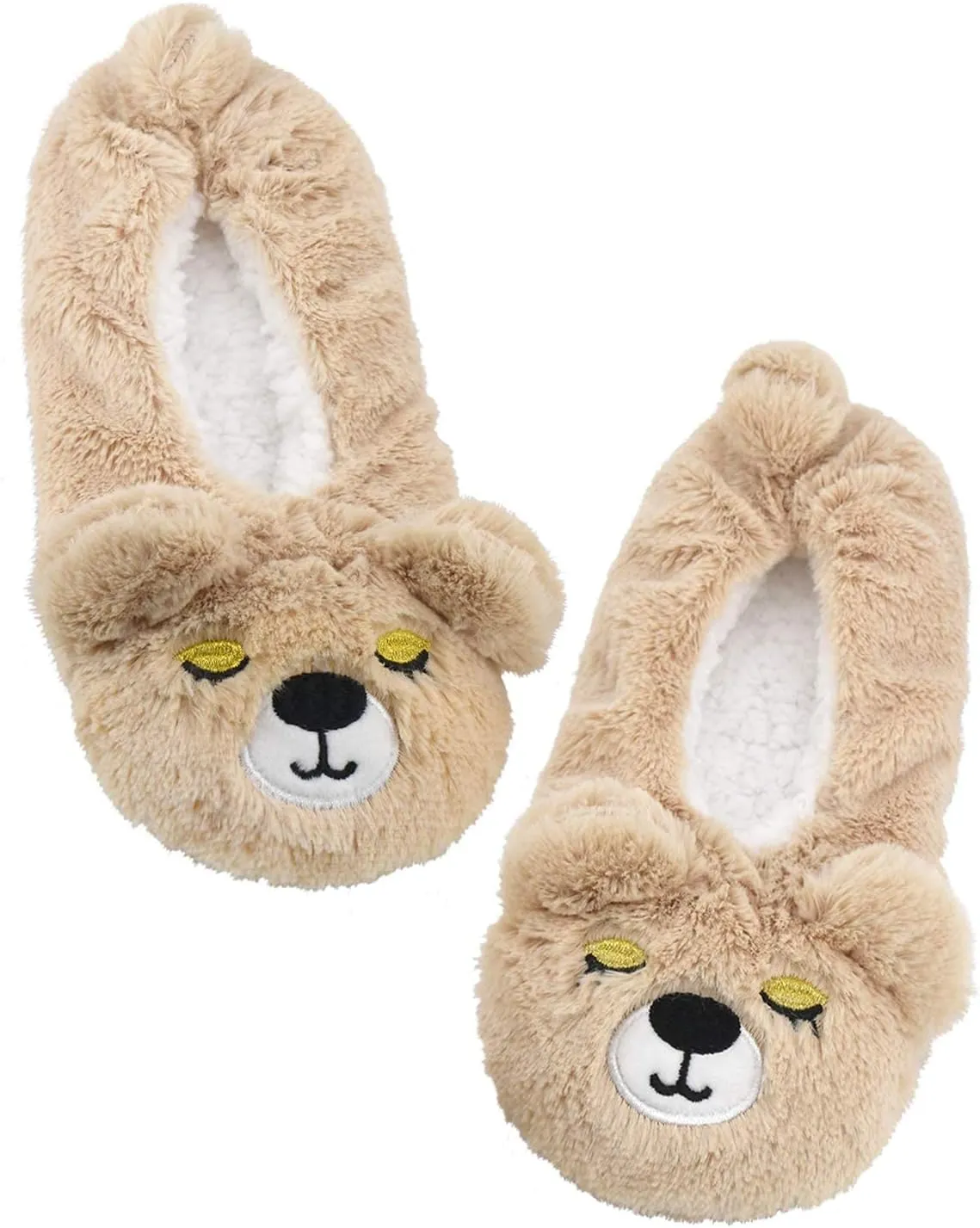 DICUIRD Womens Slipper Socks Low Cut Comfy&Warm Animal Non-skid Bedroom Slippers