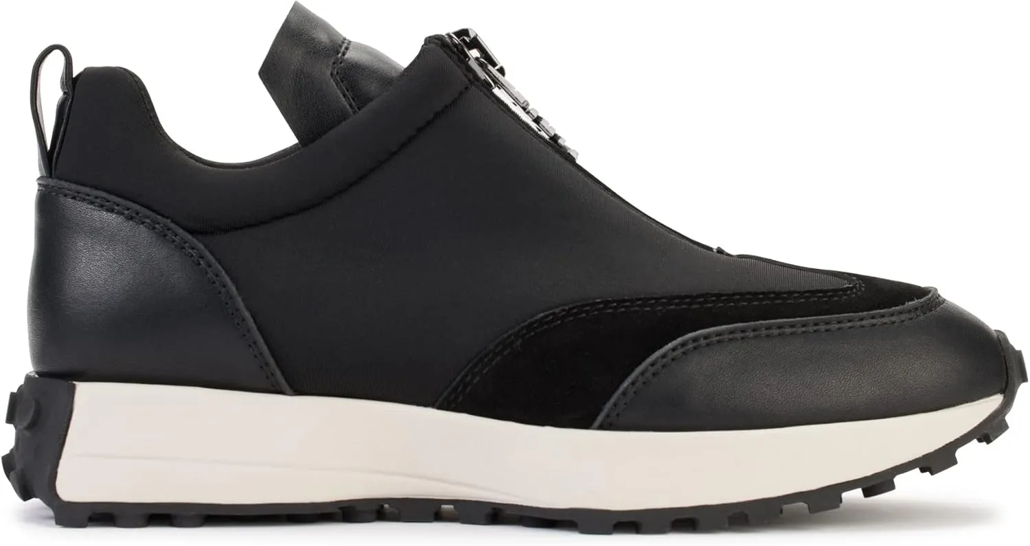 DKNY Women's Platform Mixed Material Slip-on Sneaker