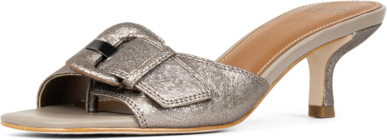 Donald Pliner Women’s Cherry Slide Heeled Sandal, 2.5” Kitten Heel Sandals for Women, Slip On Dress Shoes