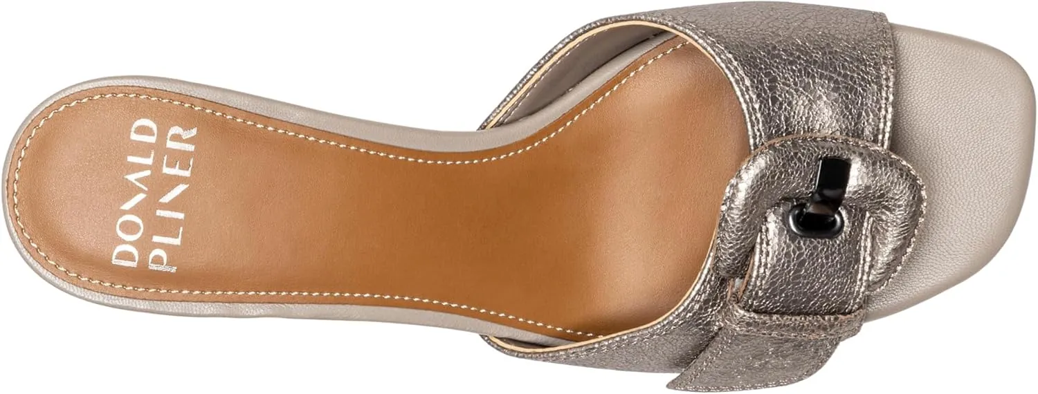 Donald Pliner Women’s Cherry Slide Heeled Sandal, 2.5” Kitten Heel Sandals for Women, Slip On Dress Shoes