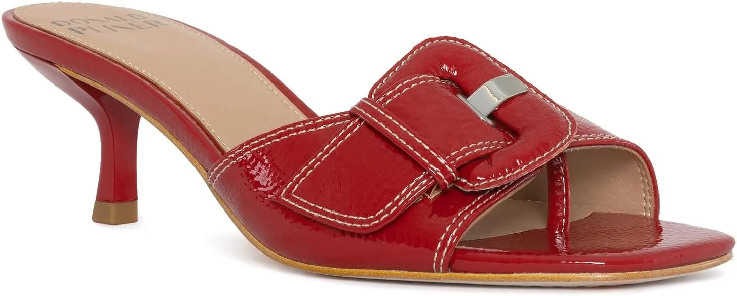 Donald Pliner Women’s Cherry Slide Heeled Sandal, 2.5” Kitten Heel Sandals for Women, Slip On Dress Shoes