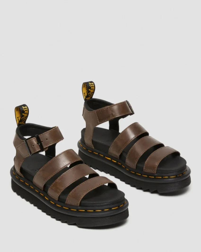 Dr Martens Blaire 3 Strap Dark Brown Sandal