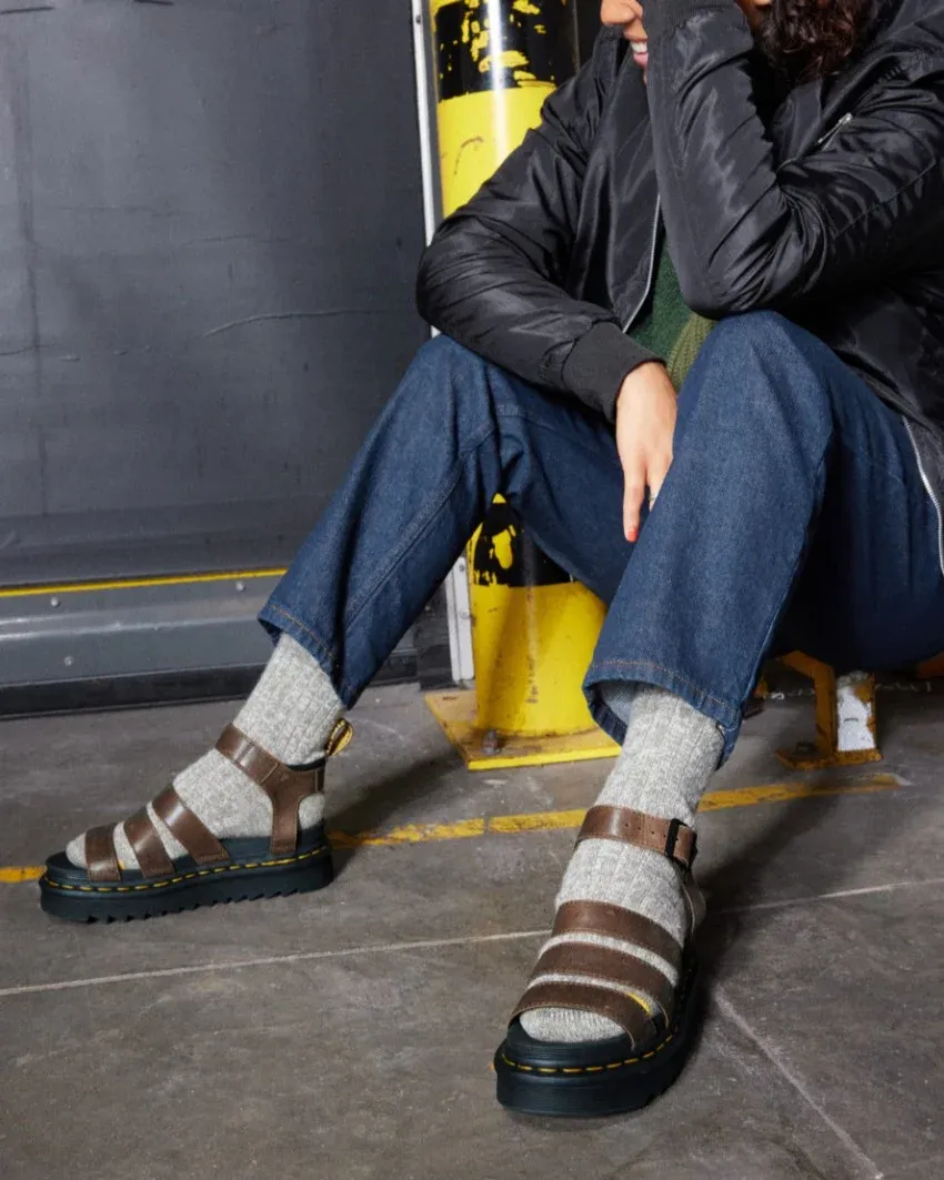 Dr Martens Blaire 3 Strap Dark Brown Sandal
