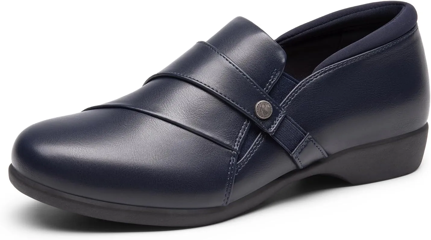 DREAM PAIRS Loafer for Women Slip-on Comfortable Dressy Loafers Business Casual Work Office Loafer Shoes Faux Leather Round Toe with Arch Support