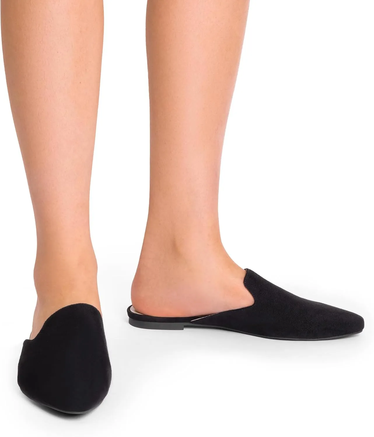 DREAM PAIRS Women's Flat Mules Pointed Toe Backless Loafer Shoes