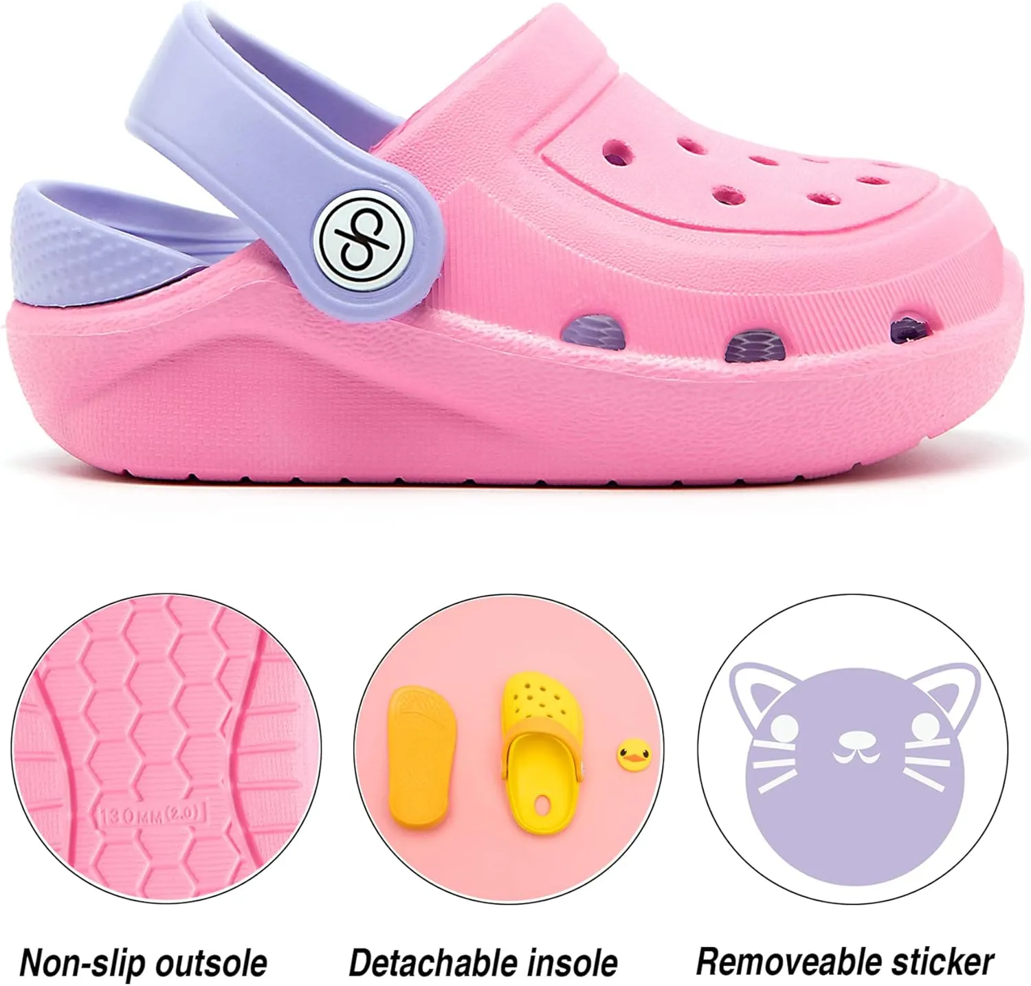 dripdrop Girls Comfort Clogs Kids Slip On Garden Shoes Boys Lightweight Beach Pool Slide Sandals Shower Slipper (Toddler/Little Kids)