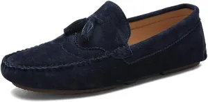 Driving Loafer for Men Boat Moccasins Slip On Style Pigskin Leather Classic Fringe Breathable Solid Color