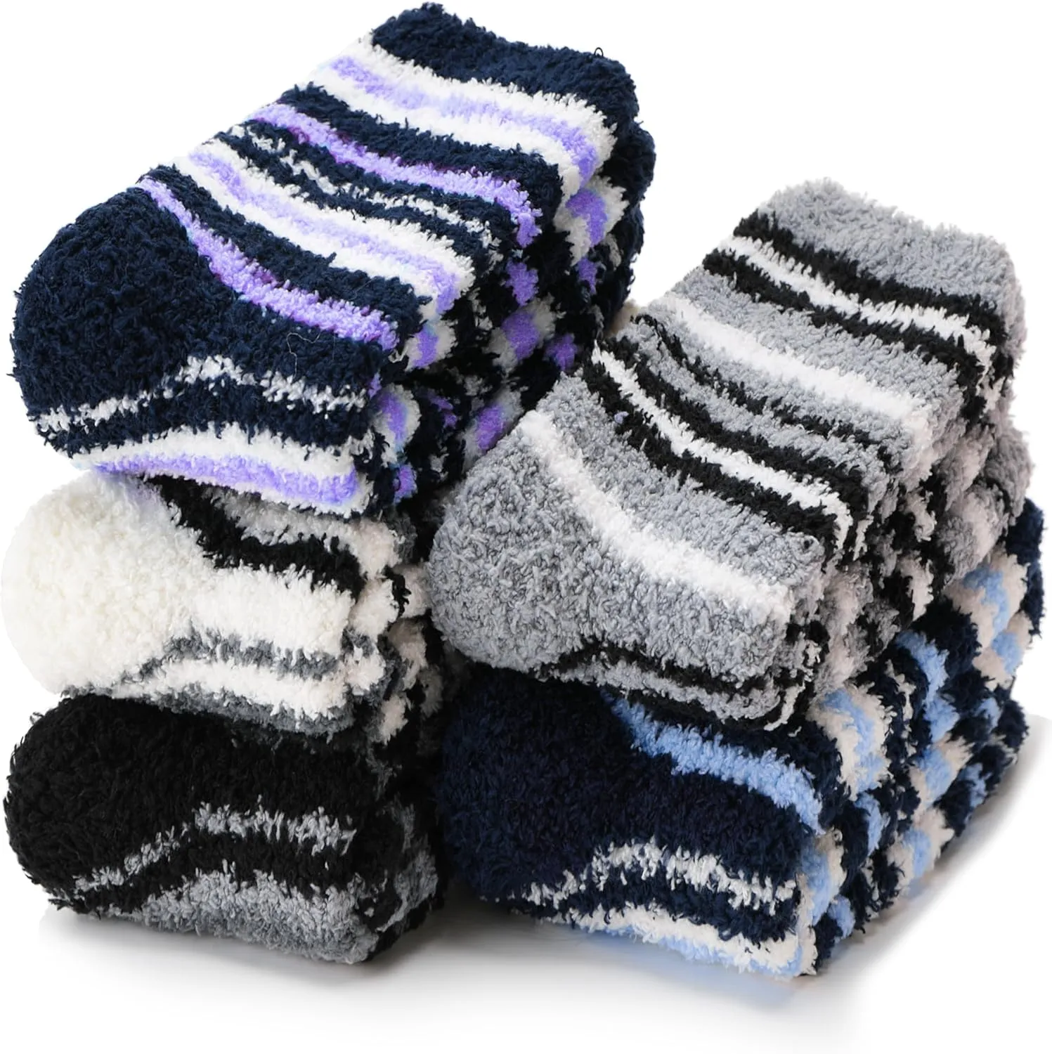 EBMORE Fuzzy Socks Warm Winter Slipper Fluffy Sleep Cozy Comfy Cabin Socks for Mens Womens