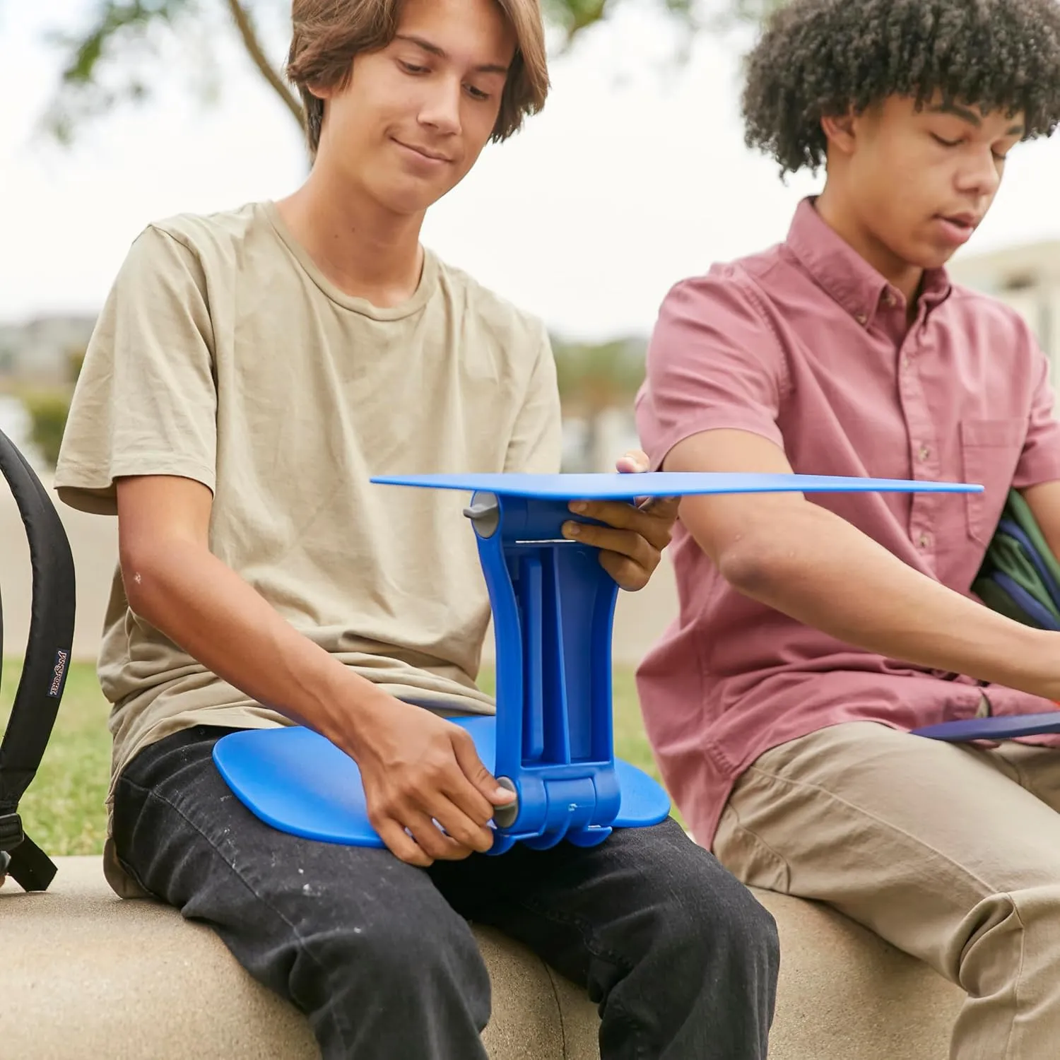 ECR4Kids The Surf Folding Portable Lap Desk, Flexible Seating, Blue