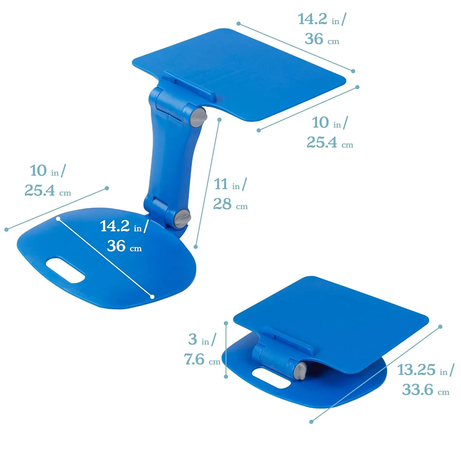 ECR4Kids The Surf Folding Portable Lap Desk, Flexible Seating, Blue