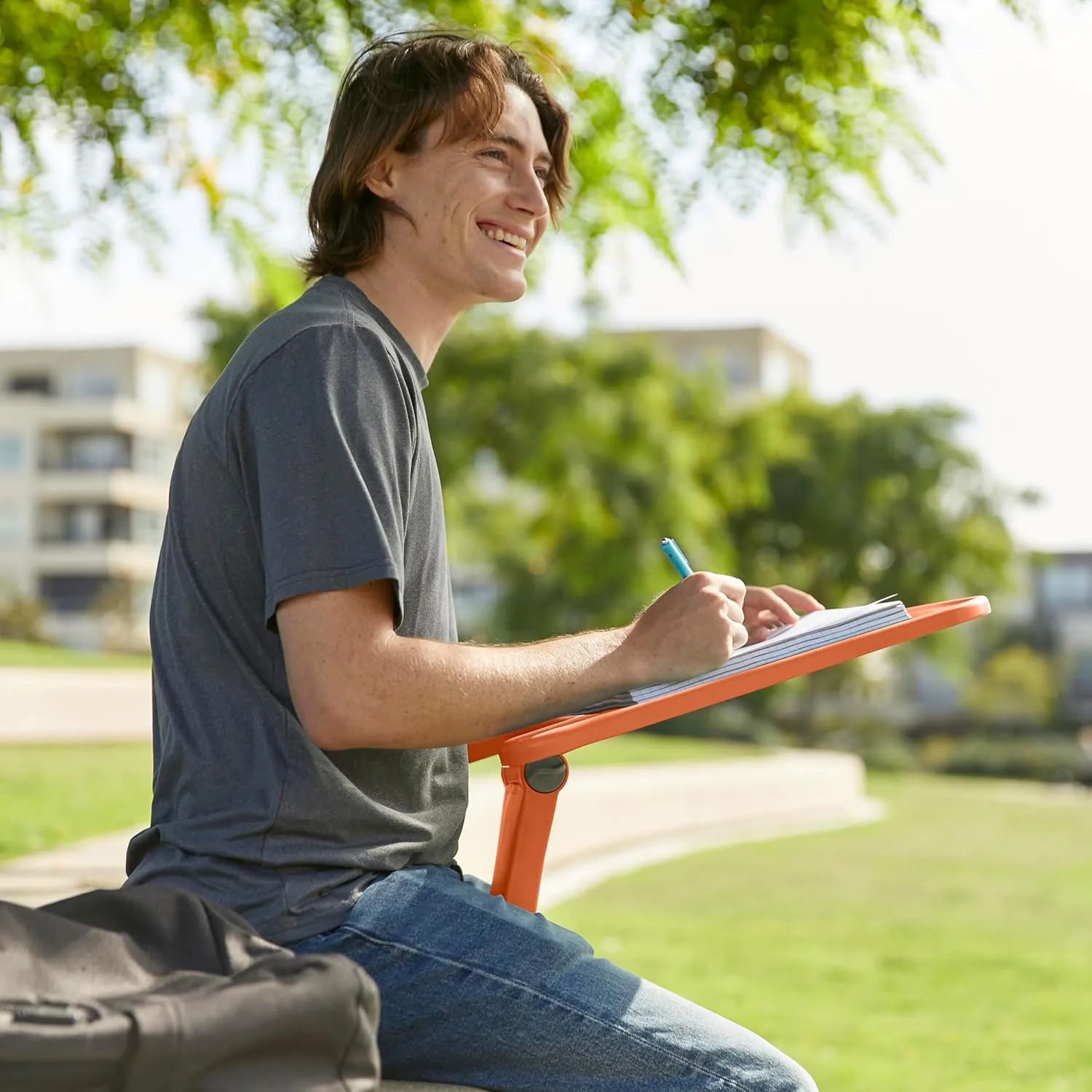 ECR4Kids The Surf Folding Portable Lap Desk, Large, Flexible Seating, Orange