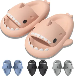 EECH Big Kid Cute Slippers, Cloud Shark Slides, Upgraded Thick Sole Non-Slip Sandals for Kids, Indoor Outdoor Summer