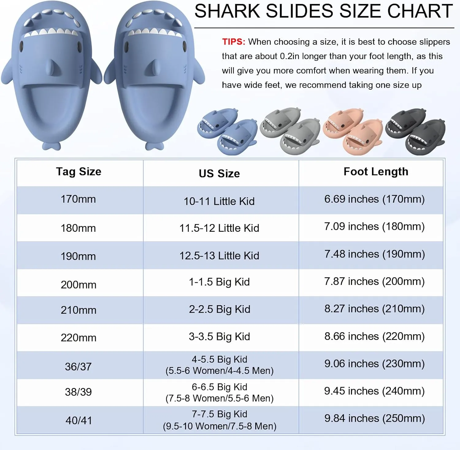 EECH Big Kid Cute Slippers, Cloud Shark Slides, Upgraded Thick Sole Non-Slip Sandals for Kids, Indoor Outdoor Summer